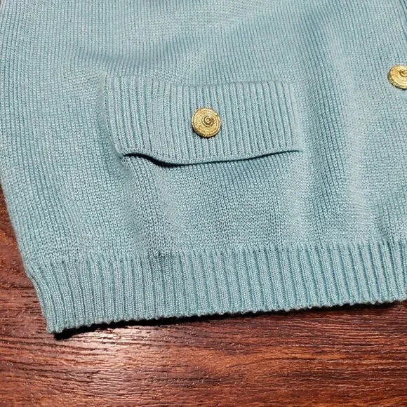 Vintage Mita Blue Knit Button Front Longsleeve Cardigan Top & Skirt Set Size 12P - Picture 5 of 14